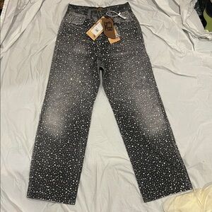 Birth of royal child rhinestone jeans